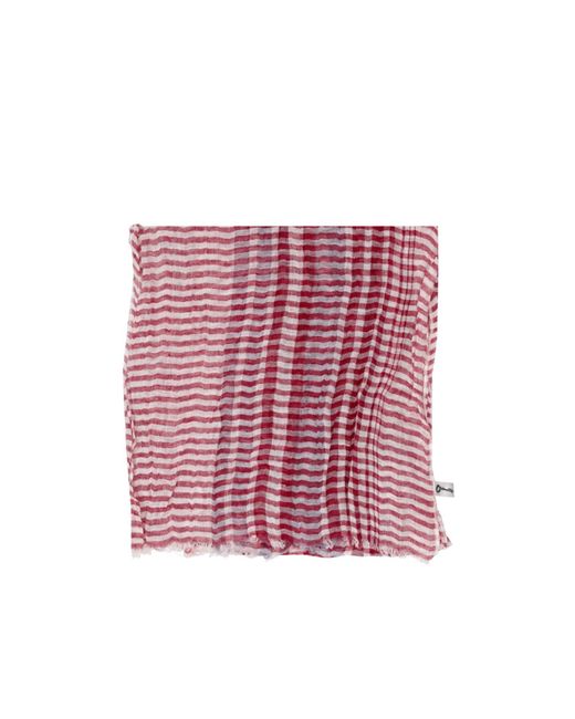 Lela Rose Red Striped Scarf