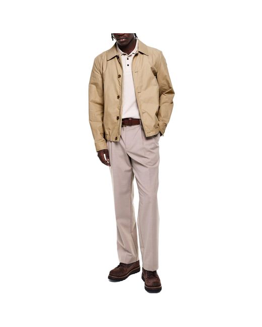 Moncler Natural Buttoned Coach Jacket With Collar for men