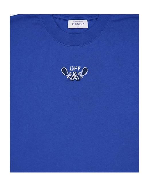 Off-White c/o Virgil Abloh Blue Off Logo Printed Crewneck T-Shirt for men
