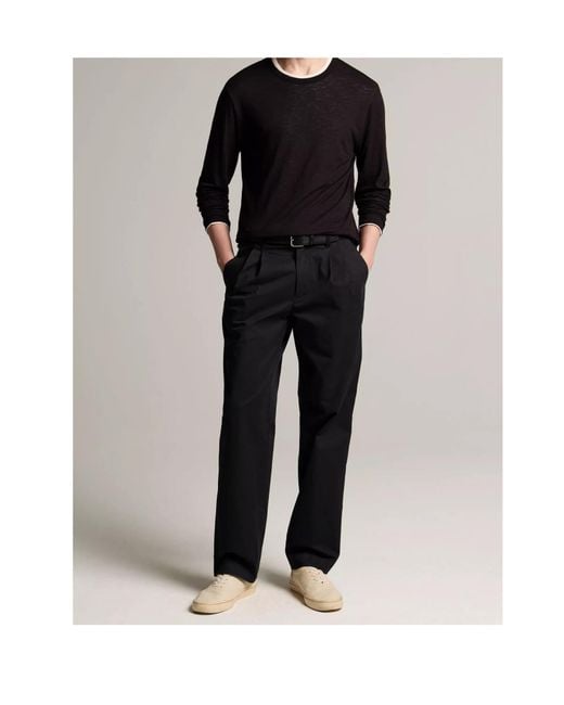 Vince Black Slub Pima Cotton Double-Layer T-Shirt for men