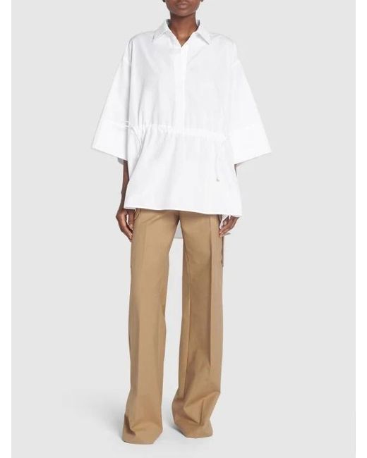 Max Mara White Waist Drawstring Shirt