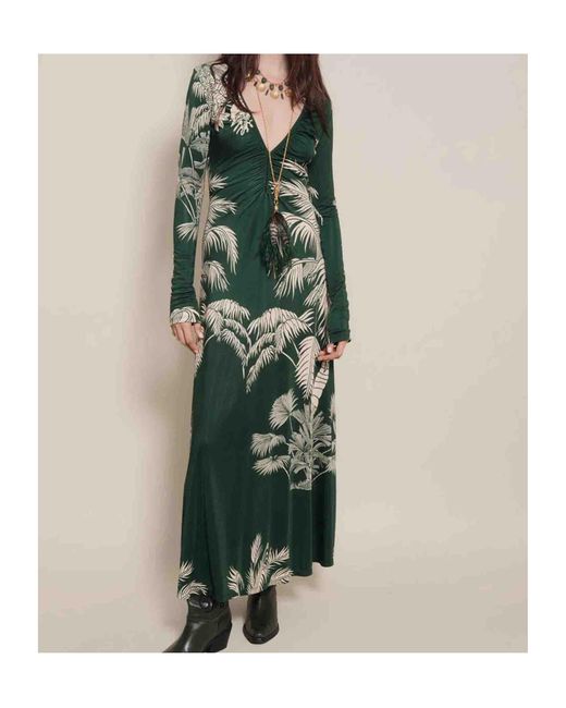 Johanna Ortiz Green Long Sleeve Dress