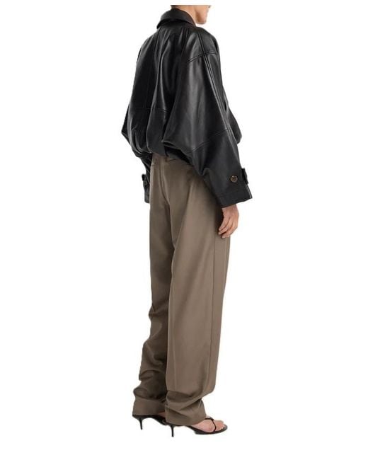 Rohe Black Cropped Leather Jacket