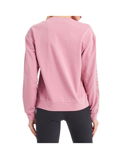 EA7 Pink Round-Collar Long-Sleeve Hoodie