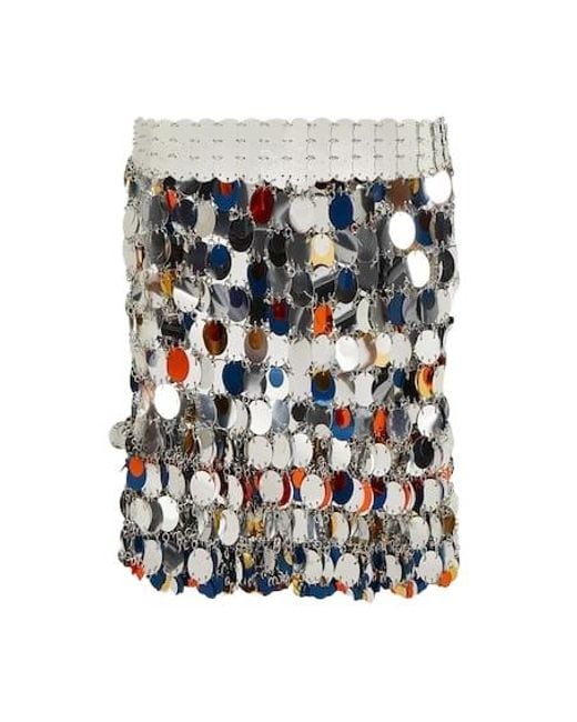 Rabanne White Embellished Miniskirt