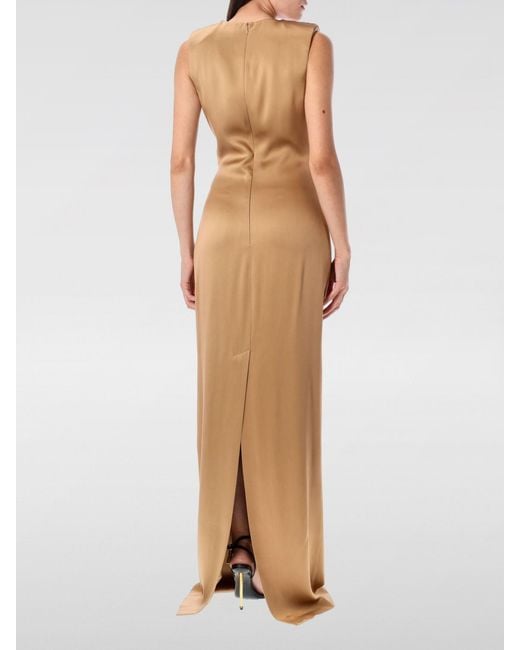 Tom Ford Natural Ruched Detailed Evening Dress
