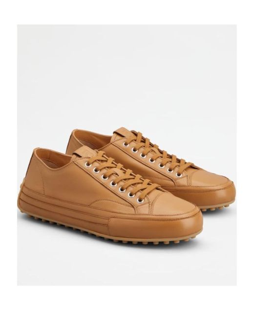 Tod's Brown Leather Sneakers for men