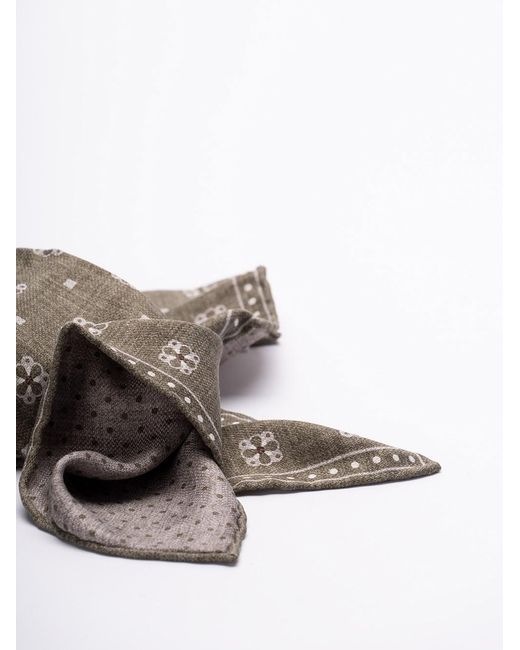 Brunello Cucinelli Multicolor Mix-Print Silk Handkerchief for men