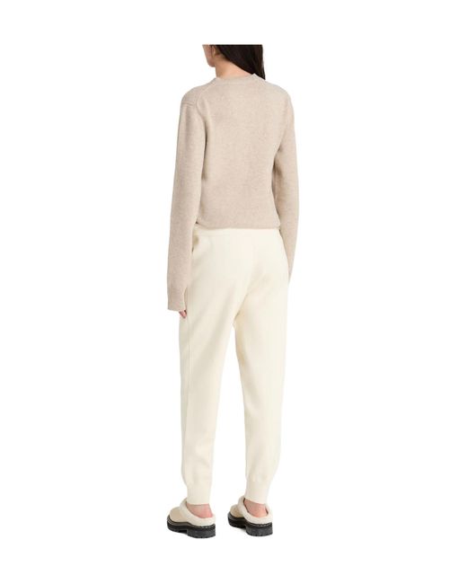 Burberry White Solid Color Casual Trousers