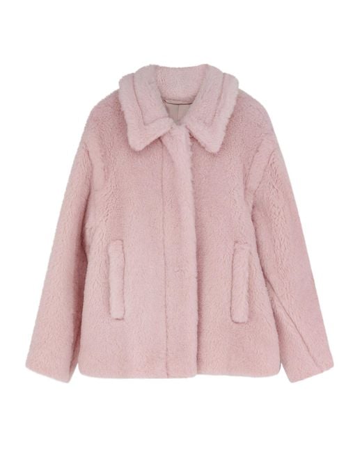 Max Mara Pink Fuggito Button-Up Coat