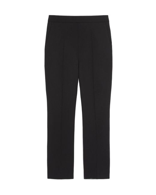 Max Mara Black Nepeta Dart Detailed Cropped Trousers