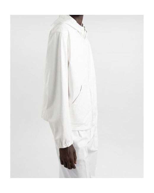 Dolce & Gabbana White Reversible Hooded Jacket for men