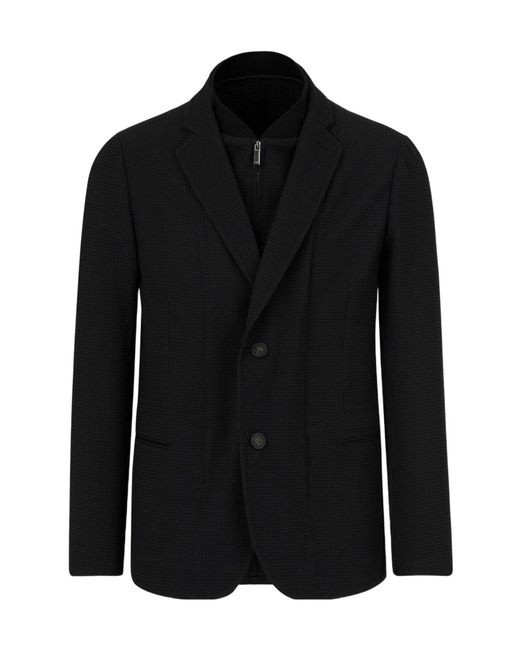 Emporio Armani Black Tailored Blazer for men