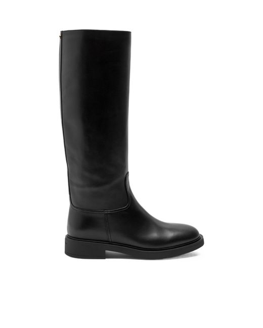 Gianvito Rossi Black Ascott Leather Knee-High Boots