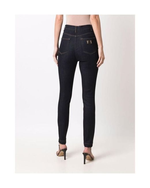 Dolce & Gabbana Blue High-Waisted Cropped Jeans