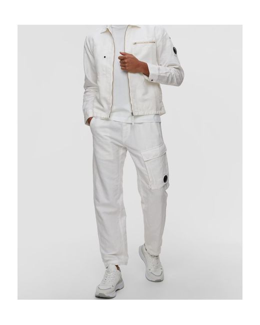 C P Company Gray Boxy Lens Cargo Pants for men