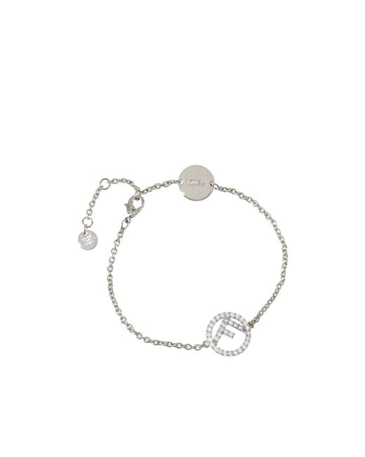 Fendi Metallic Palladium-Colored Bracelet