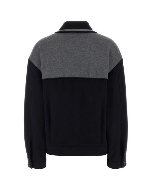 Miu Miu Blue Wool-Cashmere Bomber Jacket