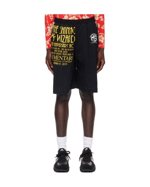 MARINE SERRE Black Elastic Jersey Shorts for men