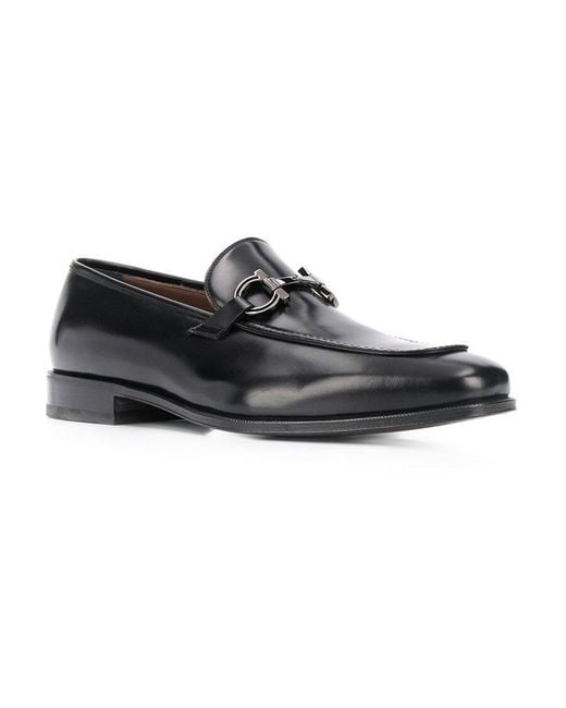Ferragamo Black Gancini Casual Business Shoes for men