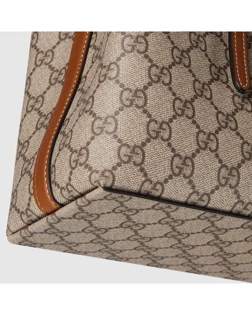 Gucci Natural Gg Emblem Large Tote Bag