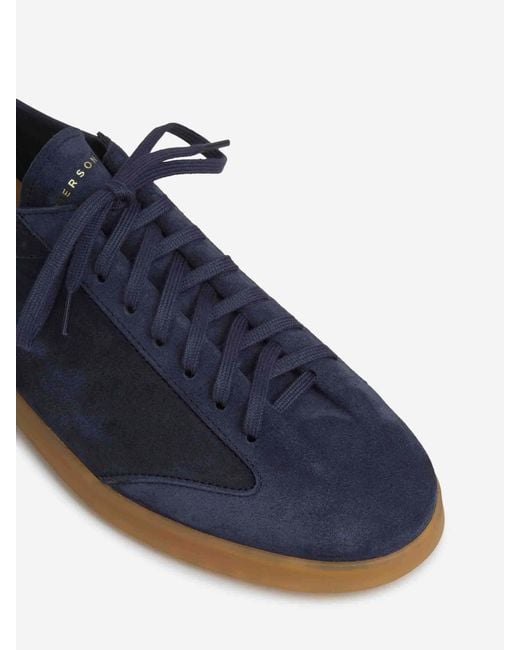 Henderson Blue Round Toe Lace-Up Sneakers for men