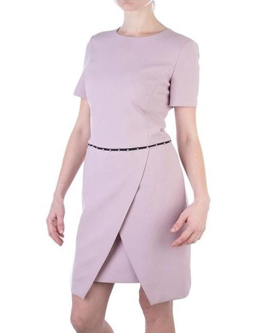 Emporio Armani Purple Short-Sleeved Round-Necked Dress