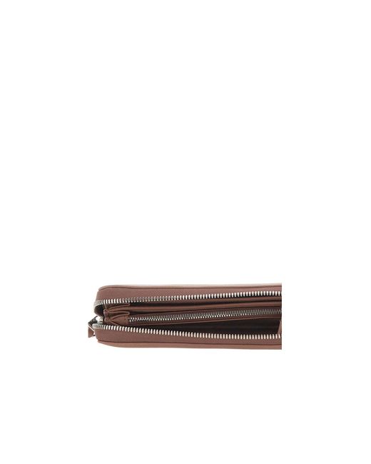 Gianni Chiarini Brown Zip-Around Pebbled Wallet