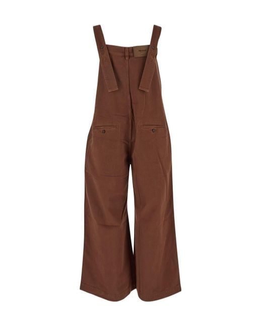 Uma Wang Brown Pino Pleated Playsuit