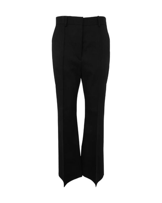 Lanvin Black Satin Trim Mid Rise Trousers for men