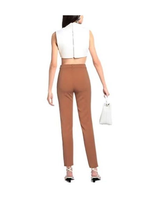 Max Mara Brown Slim-Fit Suit Trousers