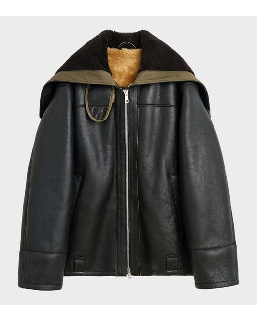 Our Legacy Black Blizzard Hooded Leather Jacket for men