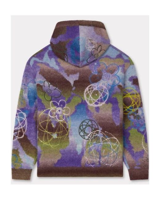 KENZO Gray X Futura 2000' Knitted Hoodie for men