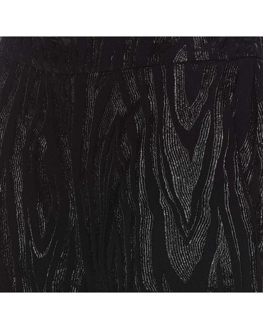 Stella McCartney Black Wood-Grain Effect Metallic Tapered Trousers