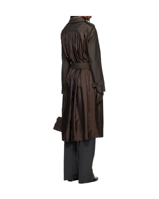 Our Legacy Black Origami Wool Blend Trench Coat With Turn-Down Collar