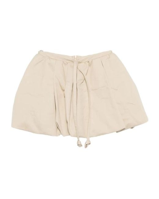 Patou Natural Bow-Detail Bubble-Hem Skirt