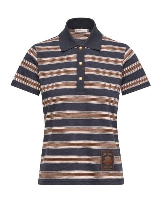 Moncler Blue Striped Polo Shirt