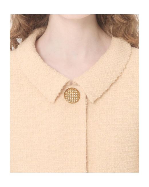 Valentino Natural Logo Plaque Button Embellished Jacket