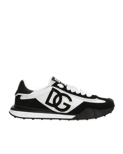 Dolce & Gabbana Black Logo Patch Low-Top Sneakers for men