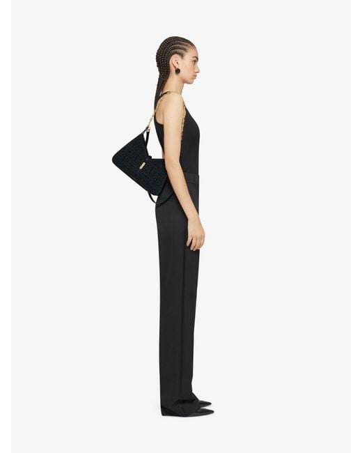 Givenchy Black Logo Embroidered Cut Out Small Shoulder Bag