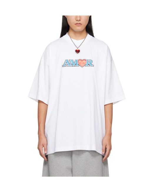 Vetements White T-Shirt With Round Neck And Short Sleeves for men