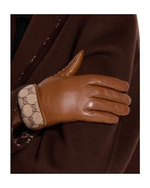 Gucci Brown Full Finger Gloves