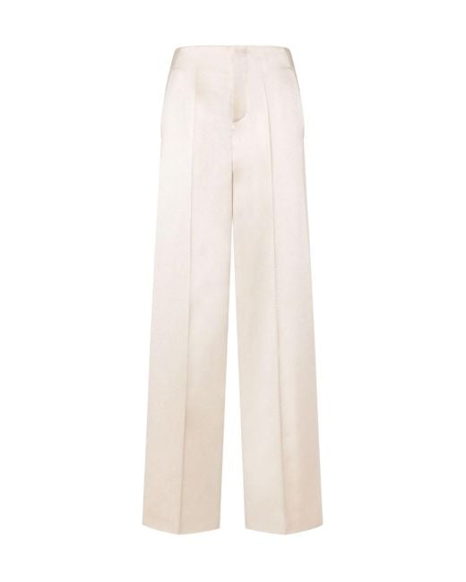 Philosophy Di Lorenzo Serafini White Satin Pleated Trousers