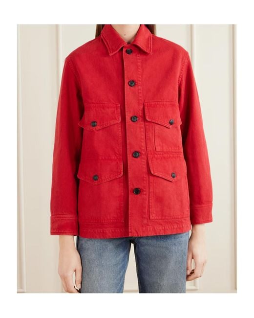 Nili Lotan Red Leroy Denim Jacket