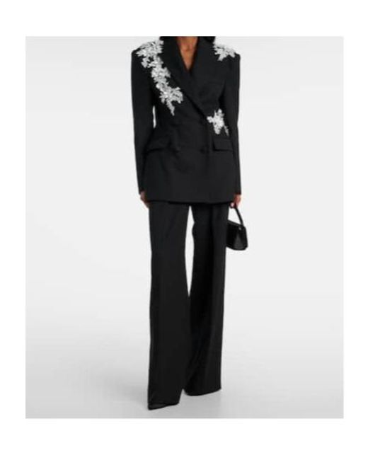 Rebecca Vallance Black Danna Floral-Appliqué Blazer