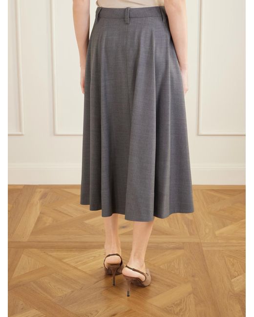 Brunello Cucinelli Gray Pleated Skirt