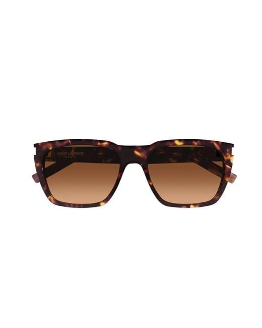 Saint Laurent Brown Eyewear Rectangle Frame Sunglasses for men