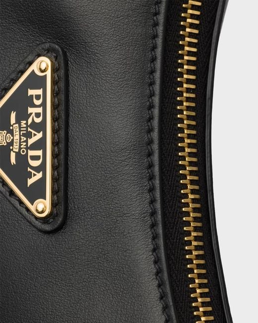 Prada Black Arqué Mini Leather Shoulder Bag