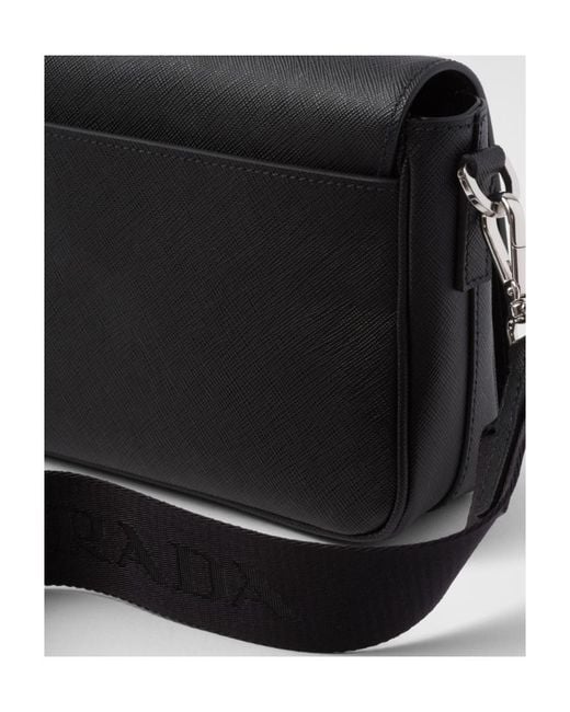 Prada Black Saffiano Leather Shoulder Bag for men
