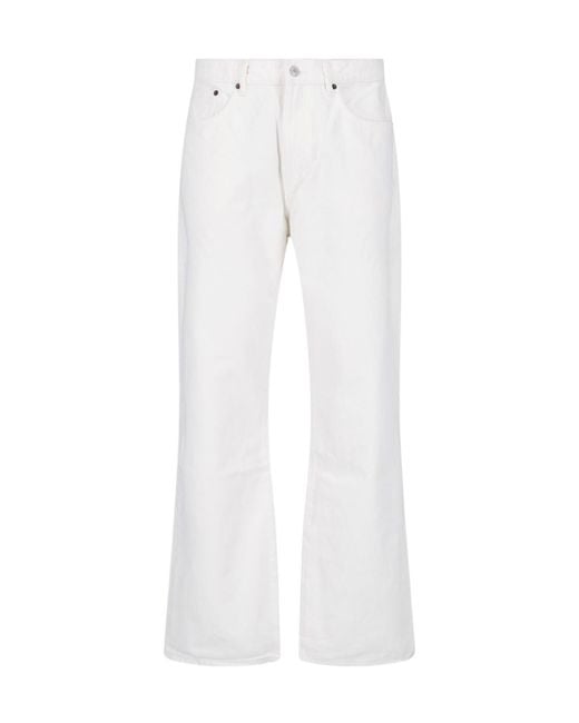 Jeanerica White Casual Trousers With Belt Loops for men